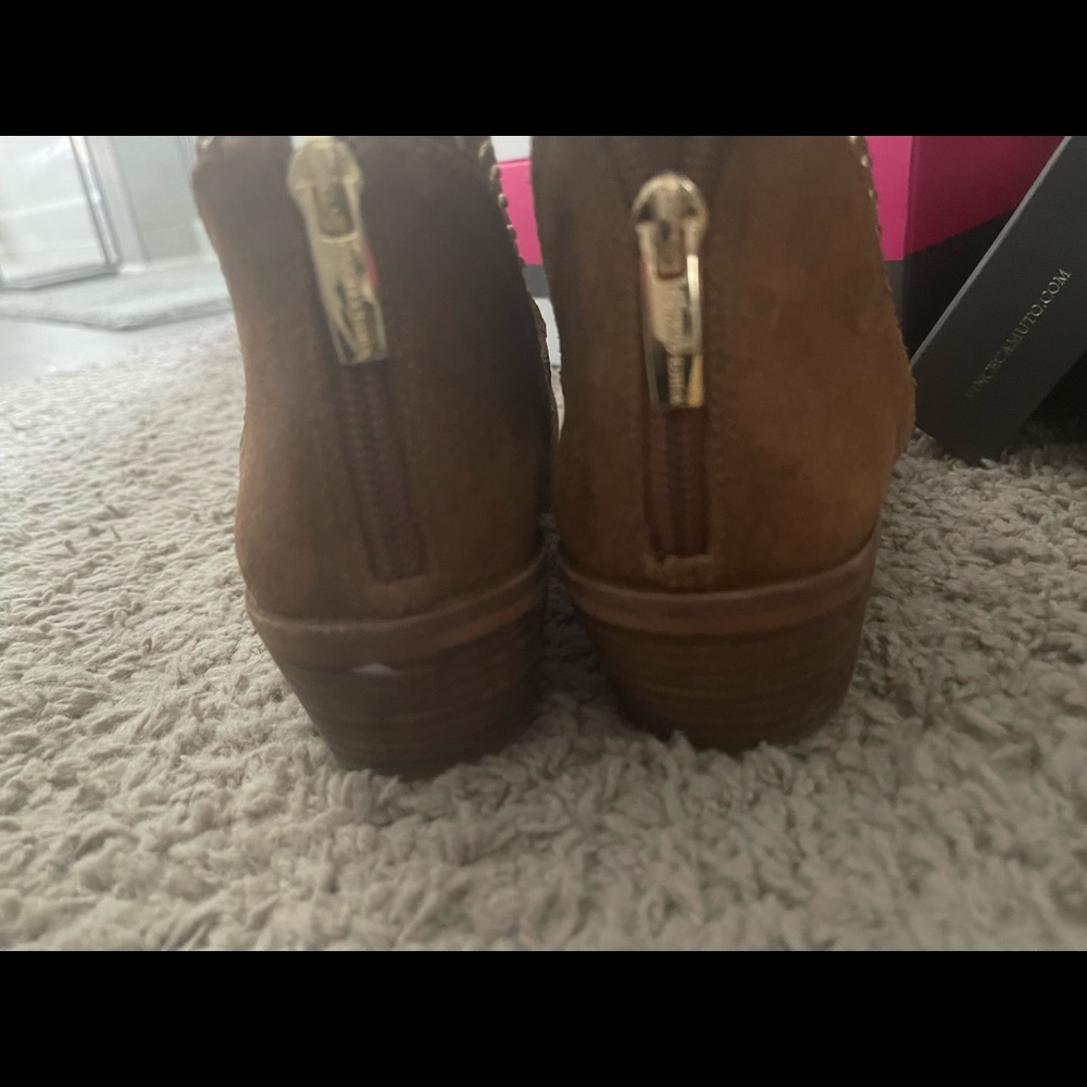 Rust low cut suede boots